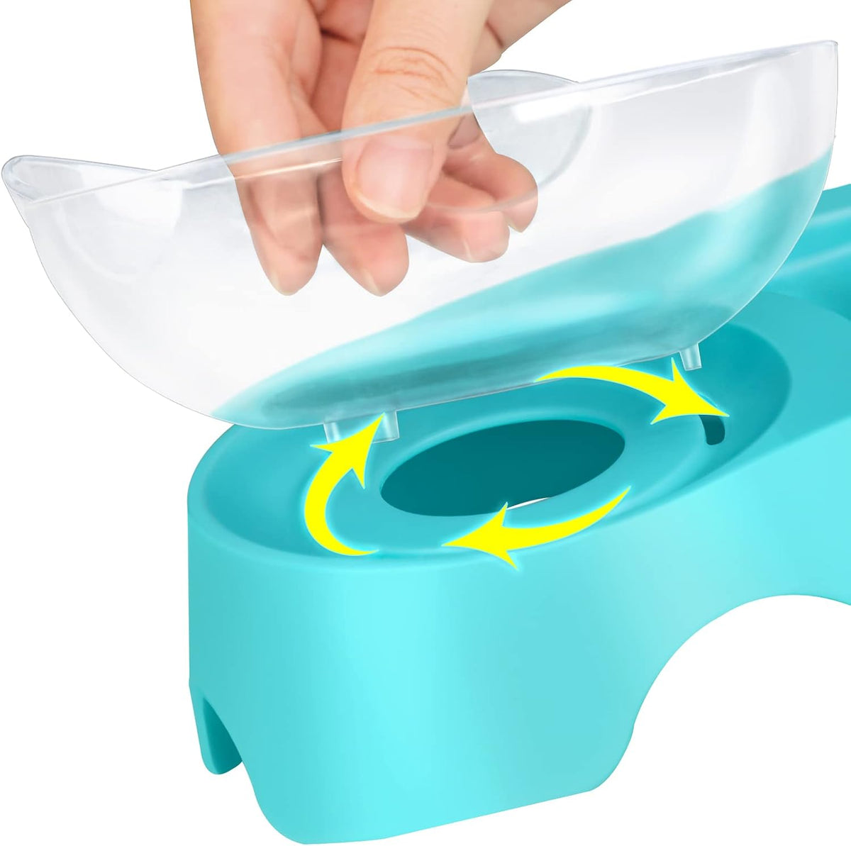 Cat Bowls, Cat Food Bowls Elevated Tilted, anti Vomiting Kitty Bowl for Puppy and Bunny, Orthopedic Bowl for Indoor.(Blue)