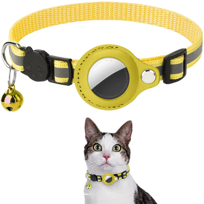 Breakaway Reflective AirTag Cat Collar with Bell