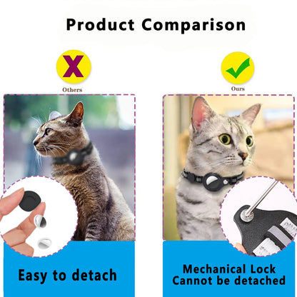 Breakaway Reflective AirTag Cat Collar with Bell