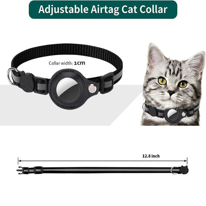 Breakaway Reflective AirTag Cat Collar with Bell