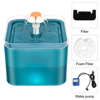 Ultra-Quiet 2L LED Cat Water Fountain with Filters