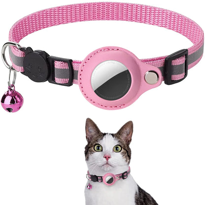 Breakaway Reflective AirTag Cat Collar with Bell