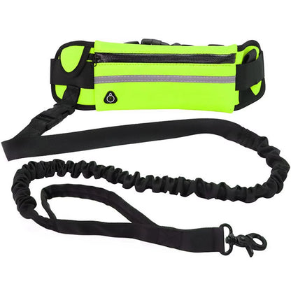Hands-Free Reflective Dog Leash with Waist Bag