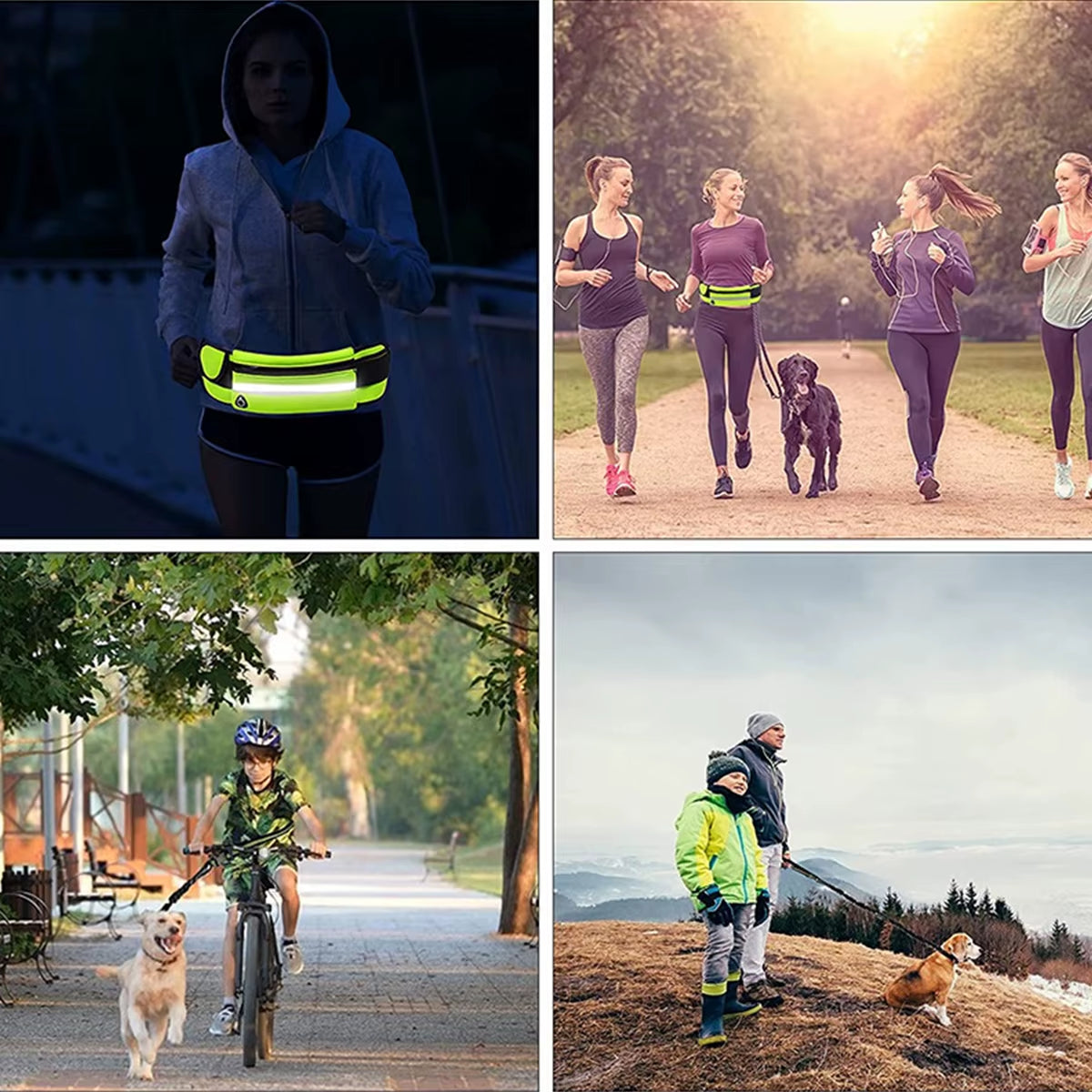 Hands-Free Reflective Dog Leash with Waist Bag