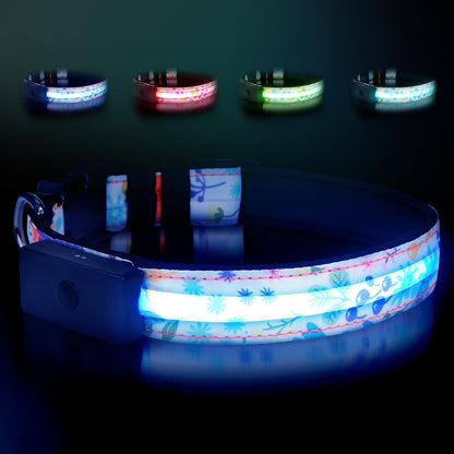 LED Dog Collar Rechargeable Color Changing, Brightest Light up Dog Collars
